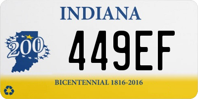 IN license plate 449EF