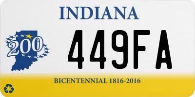 IN license plate 449FA