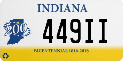 IN license plate 449II