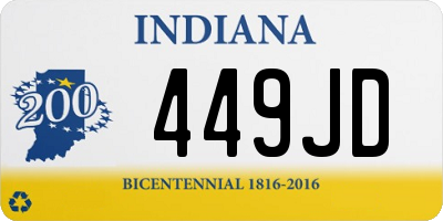 IN license plate 449JD
