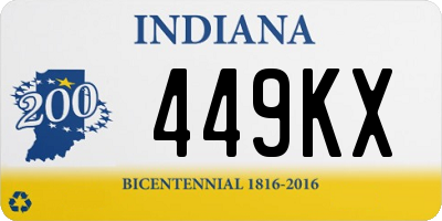 IN license plate 449KX