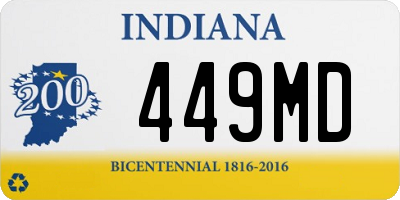 IN license plate 449MD