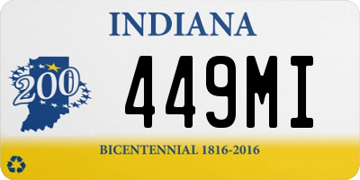 IN license plate 449MI