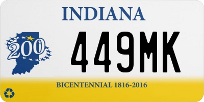 IN license plate 449MK