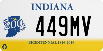 IN license plate 449MV