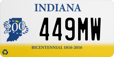 IN license plate 449MW