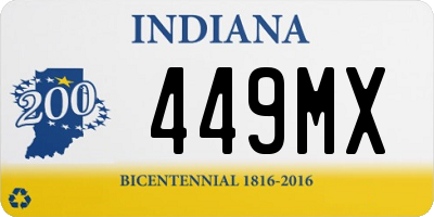 IN license plate 449MX