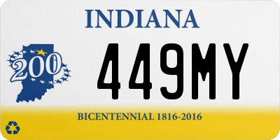 IN license plate 449MY