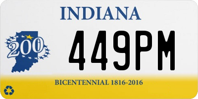 IN license plate 449PM