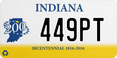 IN license plate 449PT