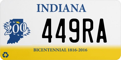 IN license plate 449RA