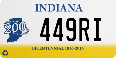 IN license plate 449RI