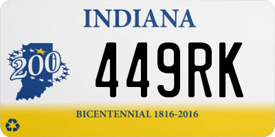 IN license plate 449RK