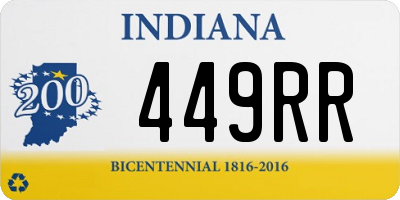 IN license plate 449RR