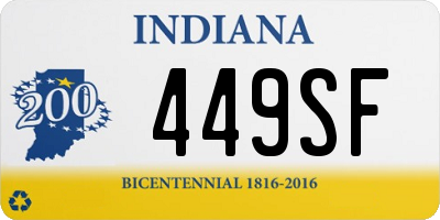 IN license plate 449SF