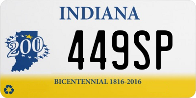 IN license plate 449SP