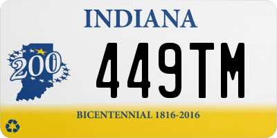 IN license plate 449TM