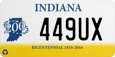 IN license plate 449UX