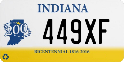 IN license plate 449XF