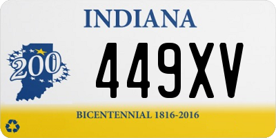 IN license plate 449XV