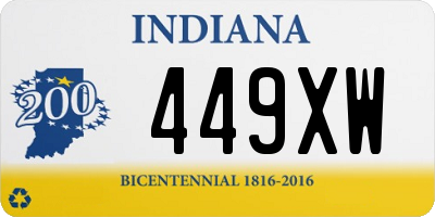 IN license plate 449XW