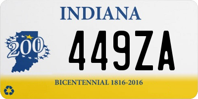 IN license plate 449ZA