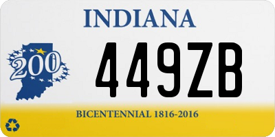 IN license plate 449ZB