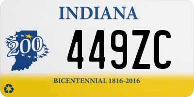 IN license plate 449ZC