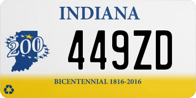 IN license plate 449ZD