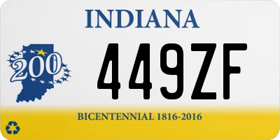 IN license plate 449ZF