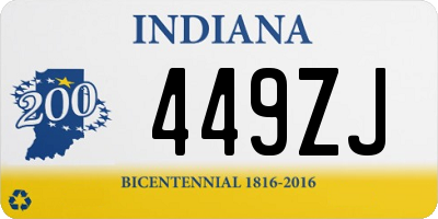 IN license plate 449ZJ