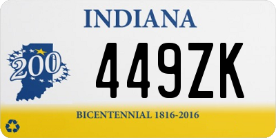 IN license plate 449ZK