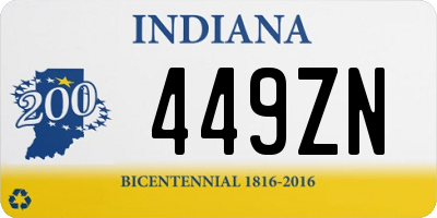 IN license plate 449ZN