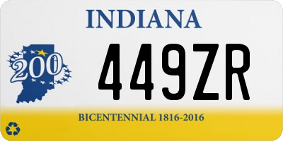 IN license plate 449ZR