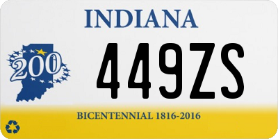 IN license plate 449ZS