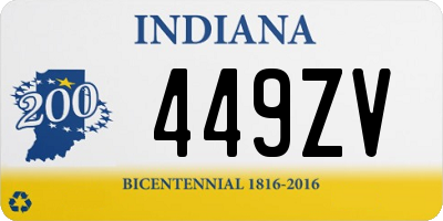 IN license plate 449ZV