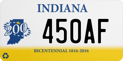 IN license plate 450AF