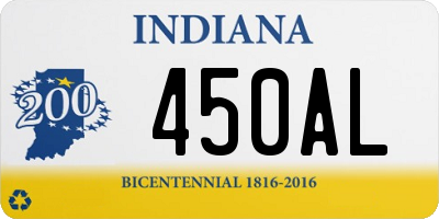 IN license plate 450AL