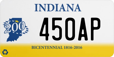 IN license plate 450AP