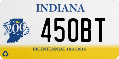 IN license plate 450BT