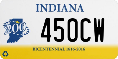 IN license plate 450CW