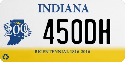 IN license plate 450DH