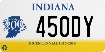 IN license plate 450DY