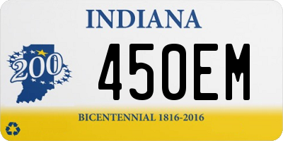 IN license plate 450EM