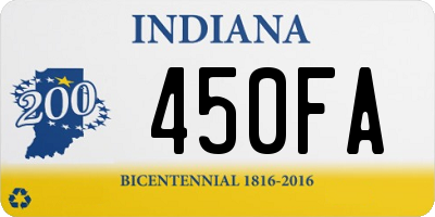 IN license plate 450FA