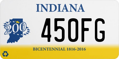 IN license plate 450FG