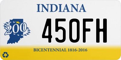 IN license plate 450FH