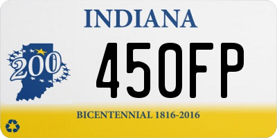 IN license plate 450FP