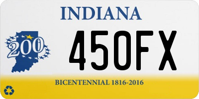 IN license plate 450FX