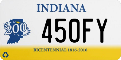 IN license plate 450FY